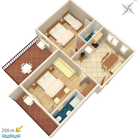 Апартаменты With Parking Space Dramalj, Crikvenica - 2397 *